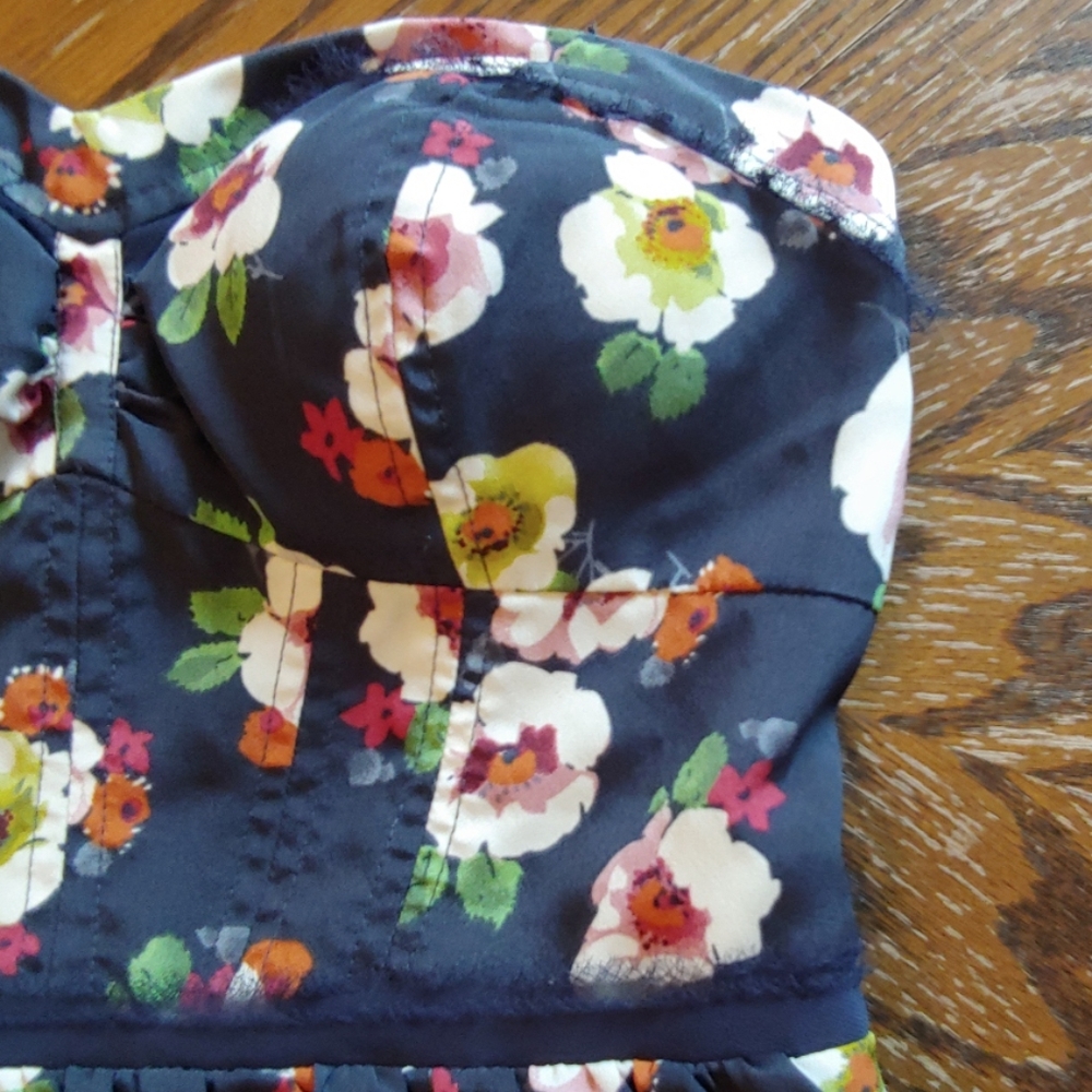 American Eagle Strapless Floral Flowy Corset Dress - Picture 2 of 8
